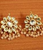 Faun Crystal Kundan Meenakari Studs