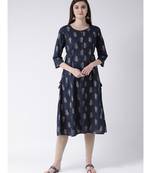 Women Blue Cotton A-line Kurta