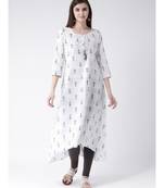 Women Grey Cotton A-line Kurta