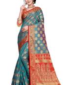 Kimisha Rama Sana Silk Jacquard Work art silk  Saree With Jacquard Blouse