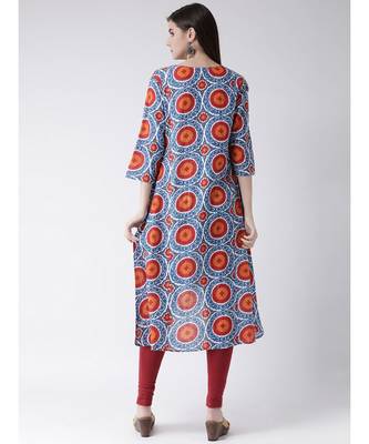 Women Cotton A-line Kurta 4