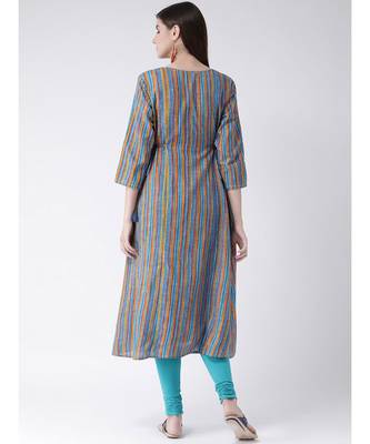 Women Cotton Flared Kurta 4