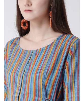 Women Cotton Flared Kurta 6
