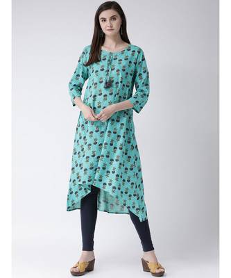 Women Cotton A-line Kurta 1