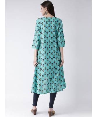 Women Cotton A-line Kurta 4