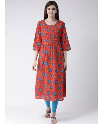 Women Cotton Flared Kurta 1