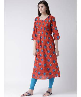 Women Cotton Flared Kurta 2