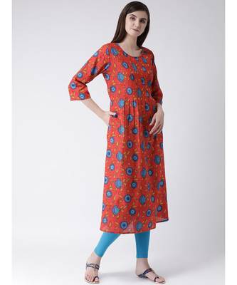 Women Cotton Flared Kurta 3