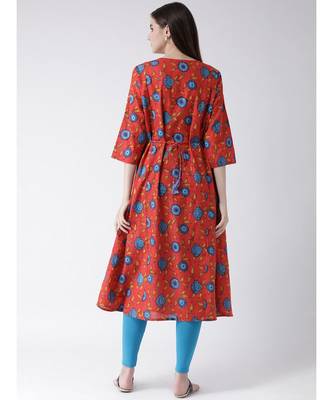 Women Cotton Flared Kurta 4