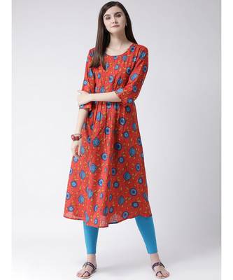 Women Cotton Flared Kurta 5