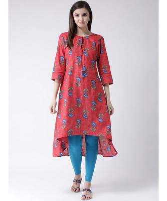 Women Cotton A-line Kurta 1