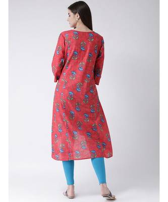 Women Cotton A-line Kurta 4