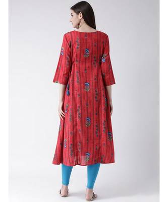 Women Cotton Flared Kurta 4