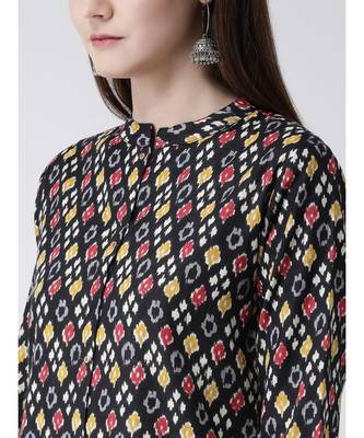 Women Cotton Black Kurta Palazzo Set 6