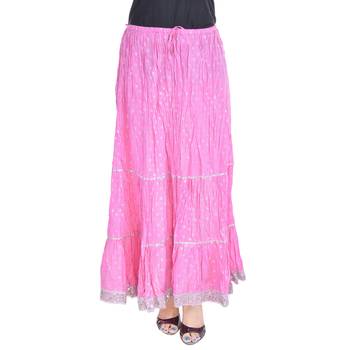 Baby-pink printed cotton skirts 1