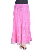 Baby-pink printed cotton skirts