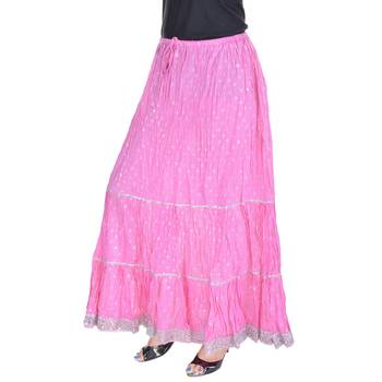 Baby-pink printed cotton skirts 3