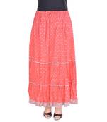 Orange printed cotton skirts
