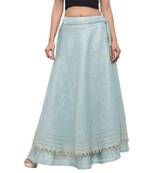 Turquoise printed cotton skirts