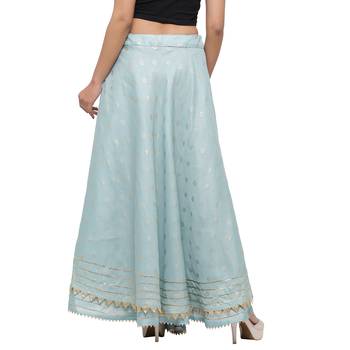 Turquoise printed cotton skirts 2