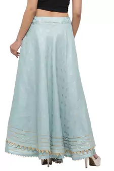 Turquoise printed cotton skirts