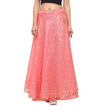 Pink printed cotton skirts 1