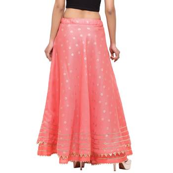 Pink printed cotton skirts 2