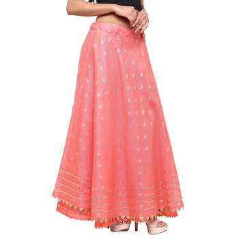 Pink printed cotton skirts 3