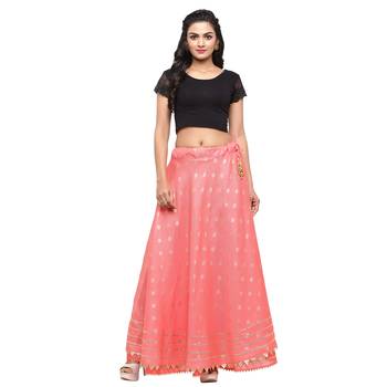 Pink printed cotton skirts 4
