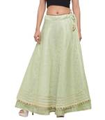 Green printed cotton skirts