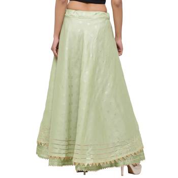Green printed cotton skirts 2