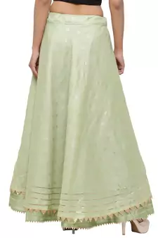 Green printed cotton skirts