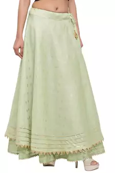 Green printed cotton skirts