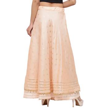 Peach printed cotton skirts 2