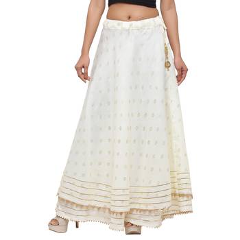 Off-white printed cotton skirts 1
