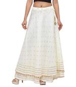 Off-white printed cotton skirts