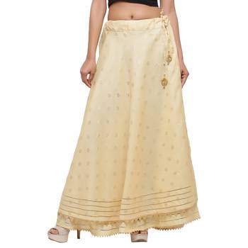 Beige printed cotton skirts 1