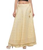 Beige printed cotton skirts