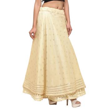 Beige printed cotton skirts 3