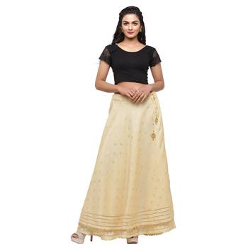 Beige printed cotton skirts 4