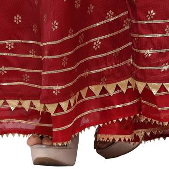 Maroon printed cotton skirts 5