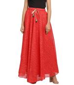 Red printed cotton skirts