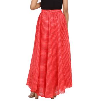 Red printed cotton skirts 2