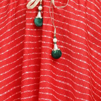 Red printed cotton skirts 5