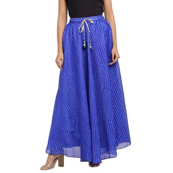 Blue printed cotton skirts 1
