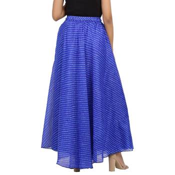 Blue printed cotton skirts 2