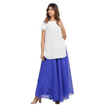 Blue printed cotton skirts 4
