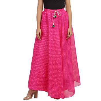 Pink printed cotton skirts 1