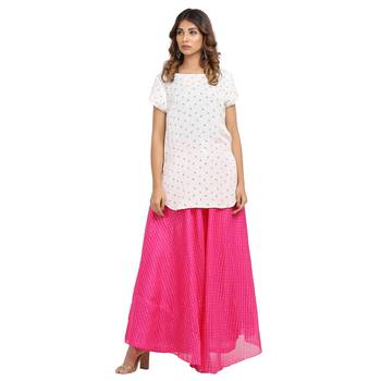Pink printed cotton skirts 4