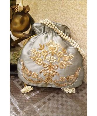 Grey potli bag 1